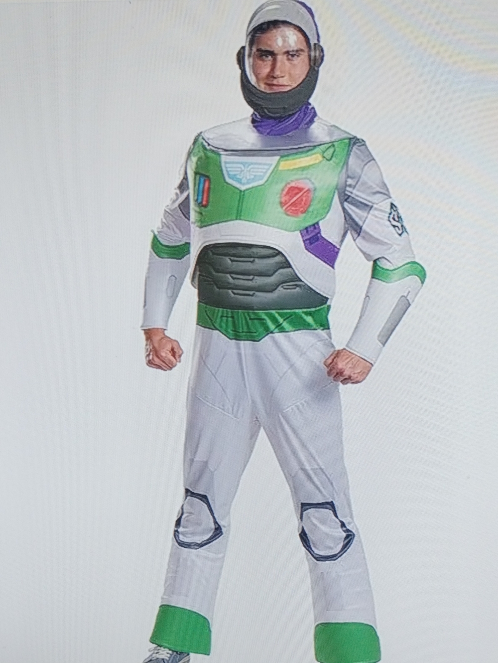 Disney Adult Buzz Lightyear Costume in Green, White & Purple